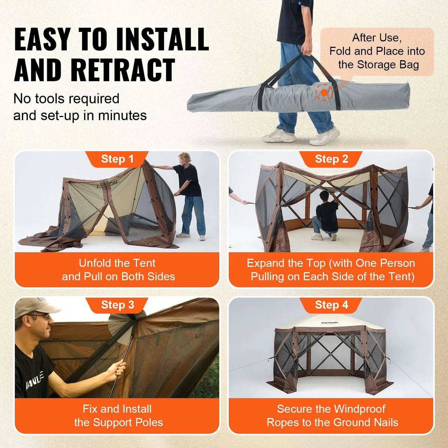 Romio Camping Gazebo Screen Tent