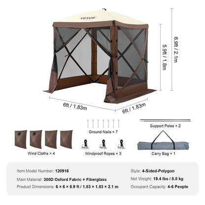 Romio Camping Gazebo Screen Tent